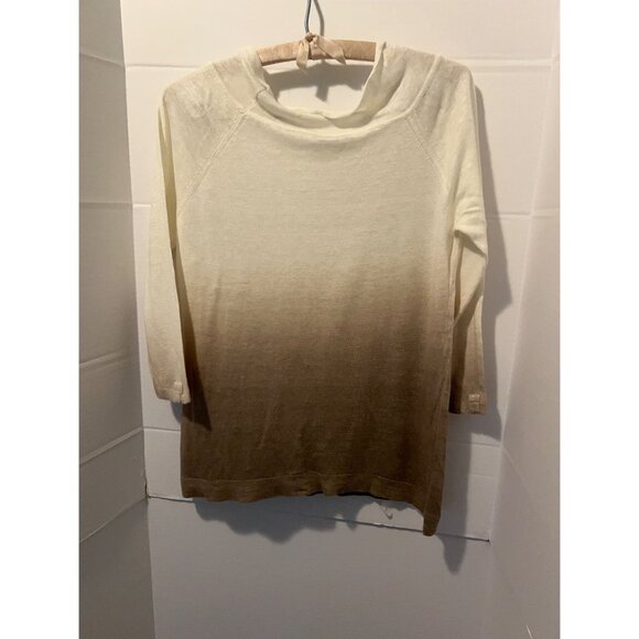 Flora Fedi 100% Linen Sweater Top Made in Italy Women’s Size M Beige Cream Long - Picture 1 of 9